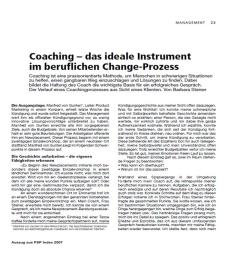 Coaching – das ideale Instrument im beruflichen Change-Prozess